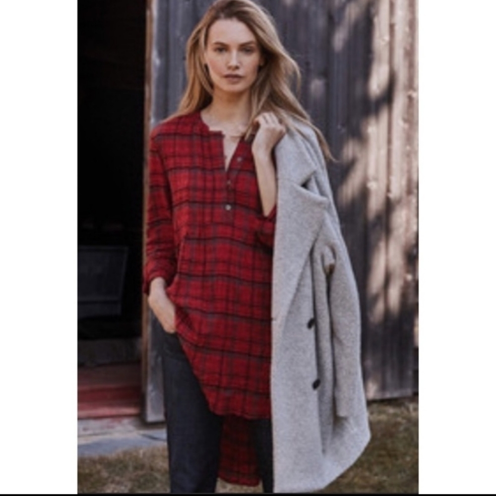 Anthropologie holding horses half penny plaid tunic